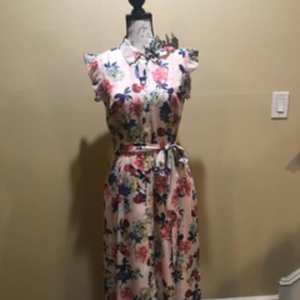 Tahari Pink Floral Dress